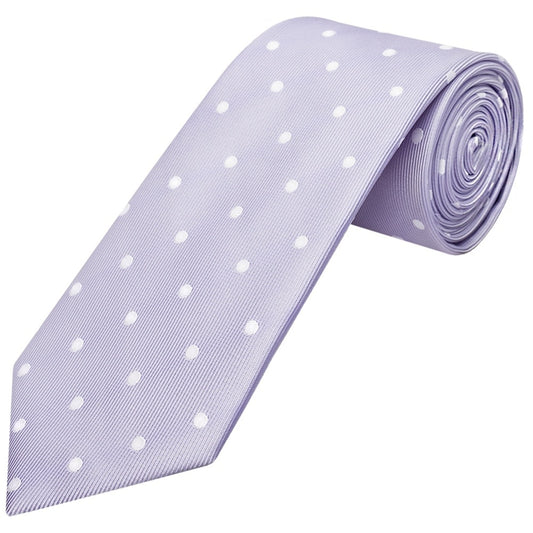 Lilac Large White Spot Classic Mens Tie And Pocket Square Set 2