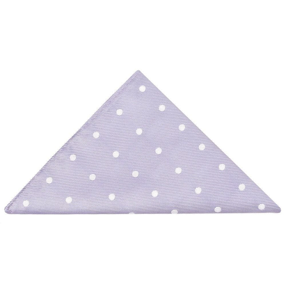Lilac Large White Spot Classic Mens Tie And Pocket Square Set 5