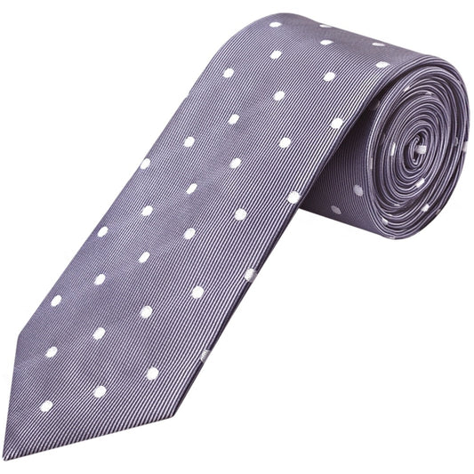 Mauve Large White Spot Classic Mens Tie And Pocket Square Set 2