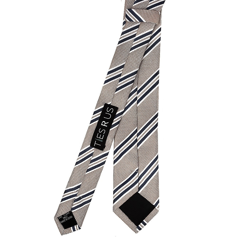 Silver Twin Stripe Skinny Mens Tie 3