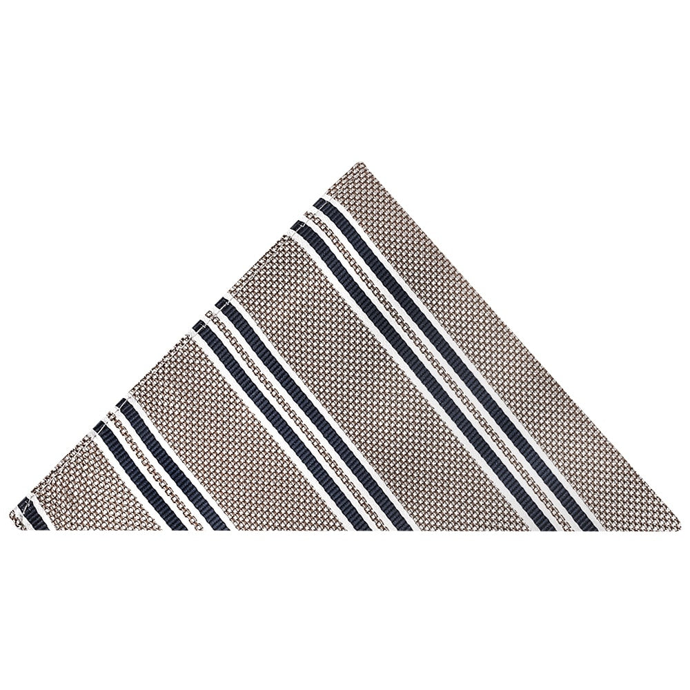 Silver Twin Stripe Classic Mens Tie And Pocket Square Set 5