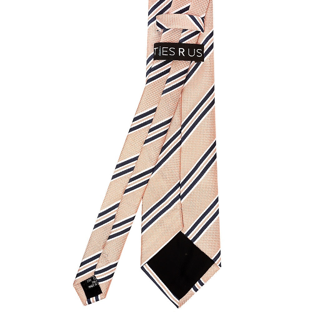 Pink Twin Stripe Classic Mens Tie 3