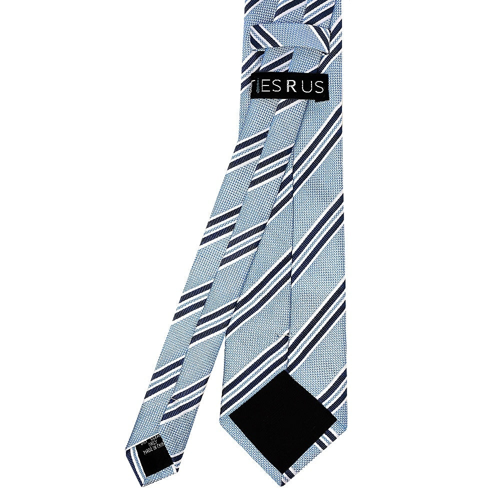 Blue Twin Stripe Classic Mens Tie 3