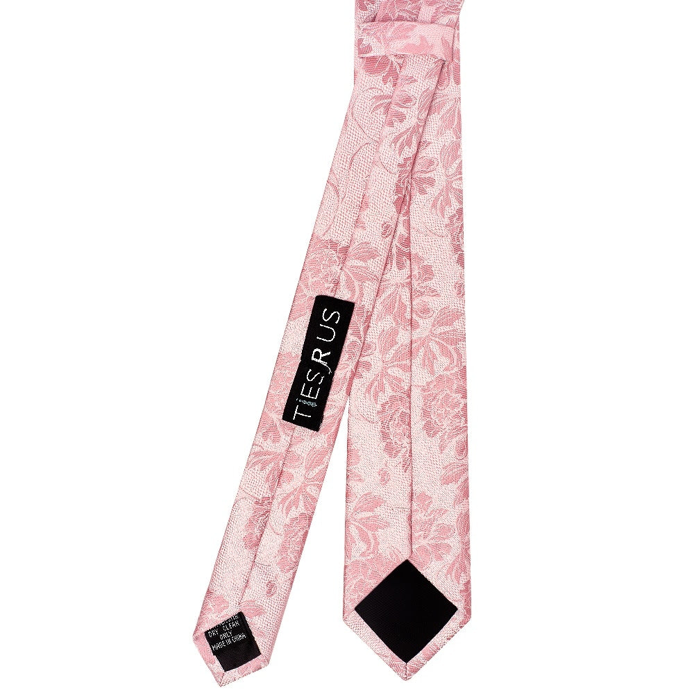 Rose Flower Skinny Mens Tie 3