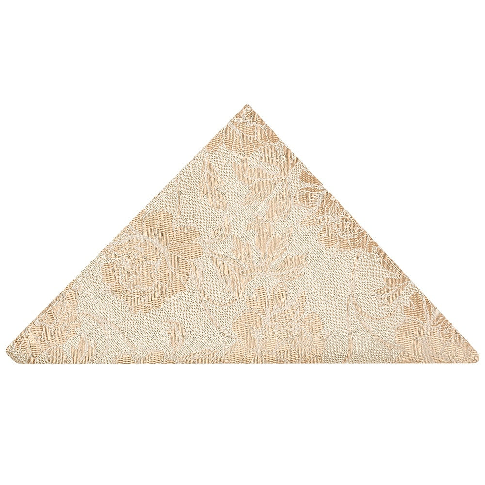 Gold Flower Skinny Mens Tie And Pocket Square Set 5