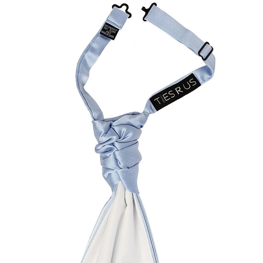 Plain Dusty Blue Satin Mens Cravat Tie 2