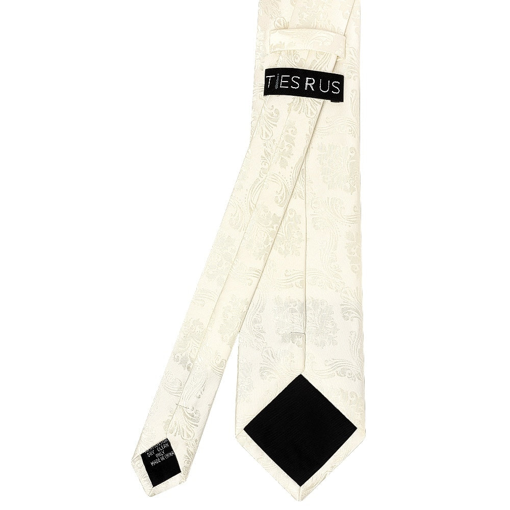 Ivory Paisley Classic Mens Tie 4