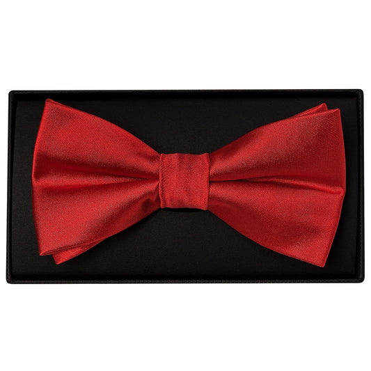 Scarlet Red Handmade Mens Bow Tie And Pocket Square Set 2