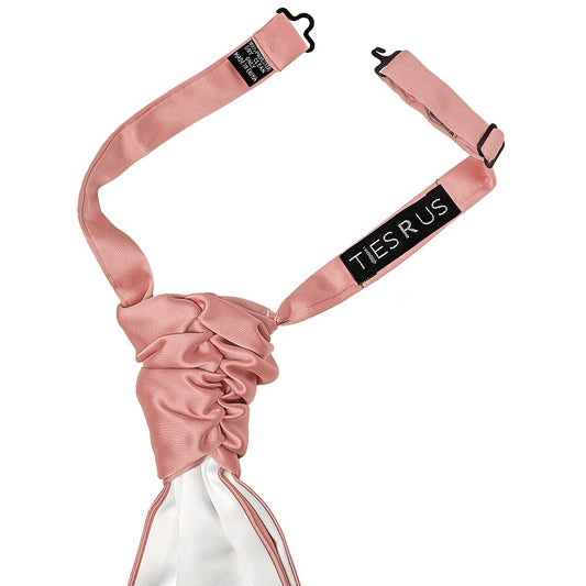 Plain Rose Gold Satin Mens Cravat Tie 2
