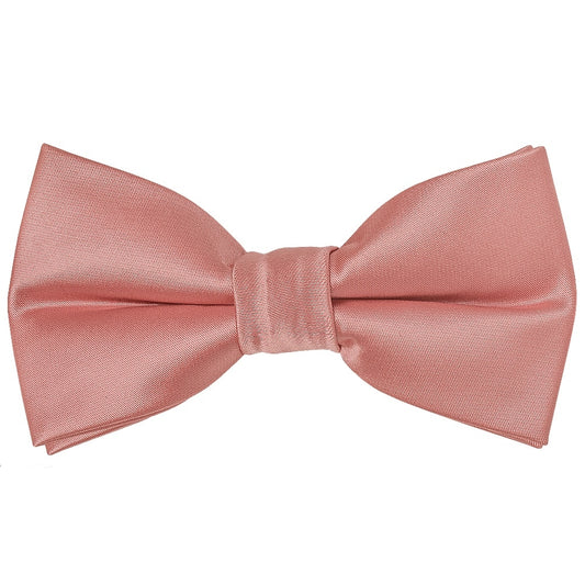 Pre Tied Rose Gold Satin Boys Bow Tie And Pocket Square Age 4 7 2