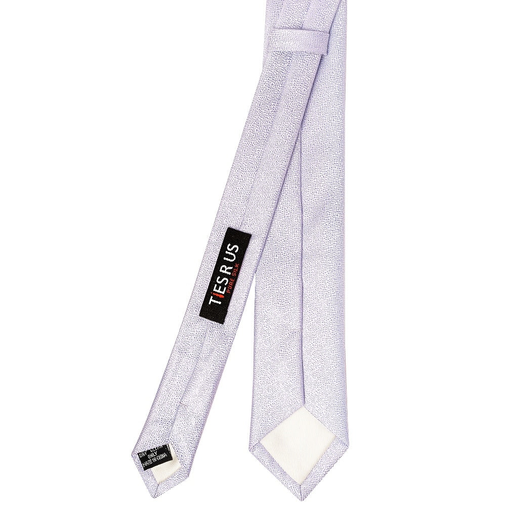 Plain Lilac Textured Silk Skinny Mens Tie 3