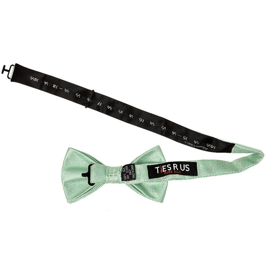 Plain Green Textured Silk Mens Bow Tie 2