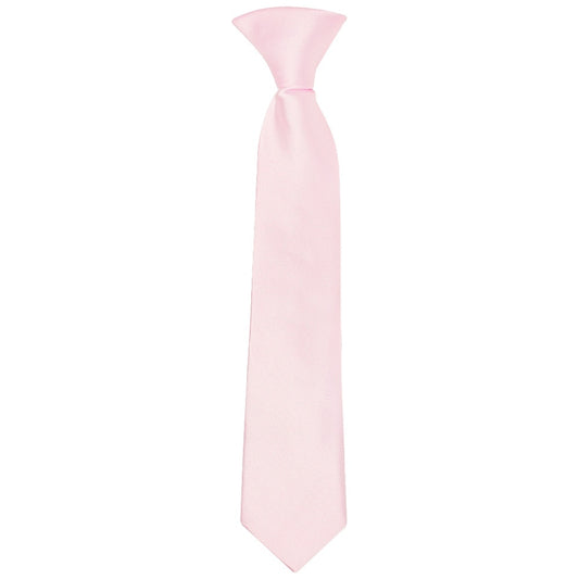 Pre Tied Blush Pink Satin Boys Tie and Pocket Square Set Age 4-7