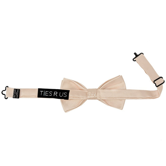 Pre Tied Nude Satin Boys Bow Tie Age 4 7 2