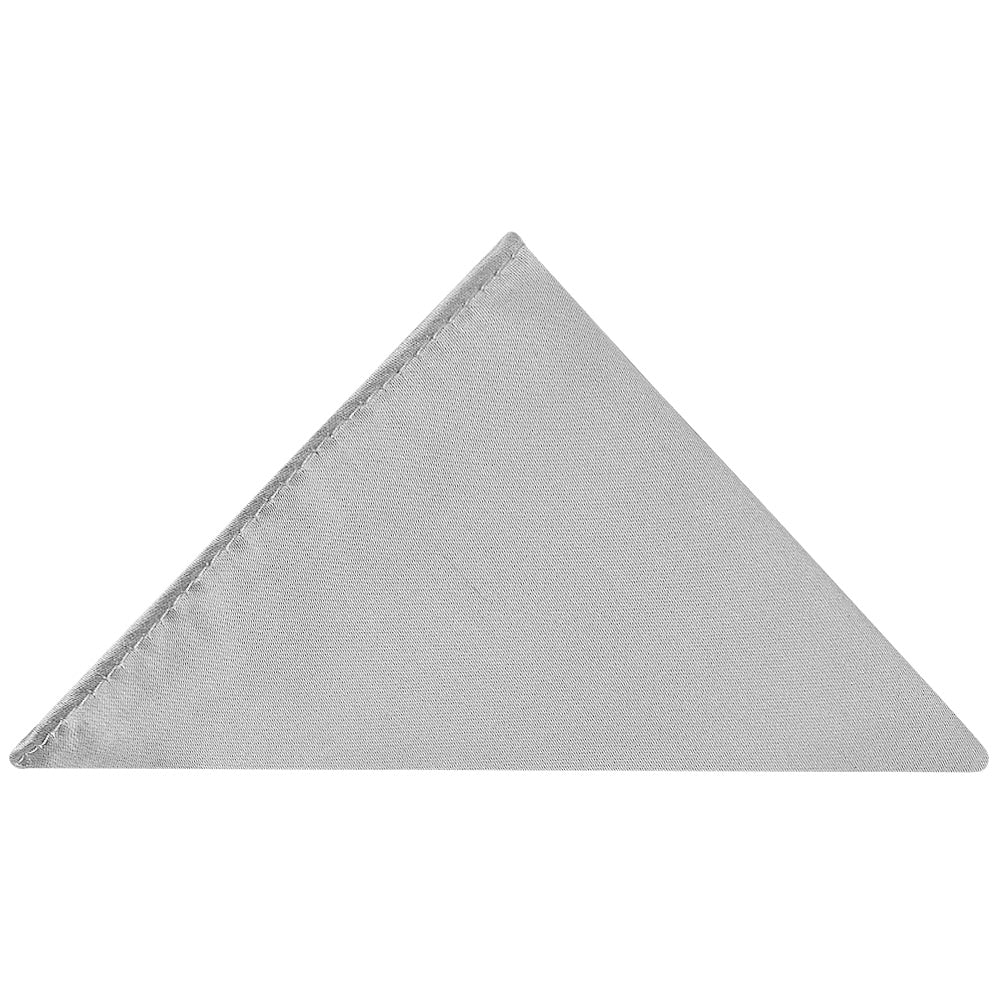 Plain Silver Satin Classic Mens Tie And Pocket Square Set 6