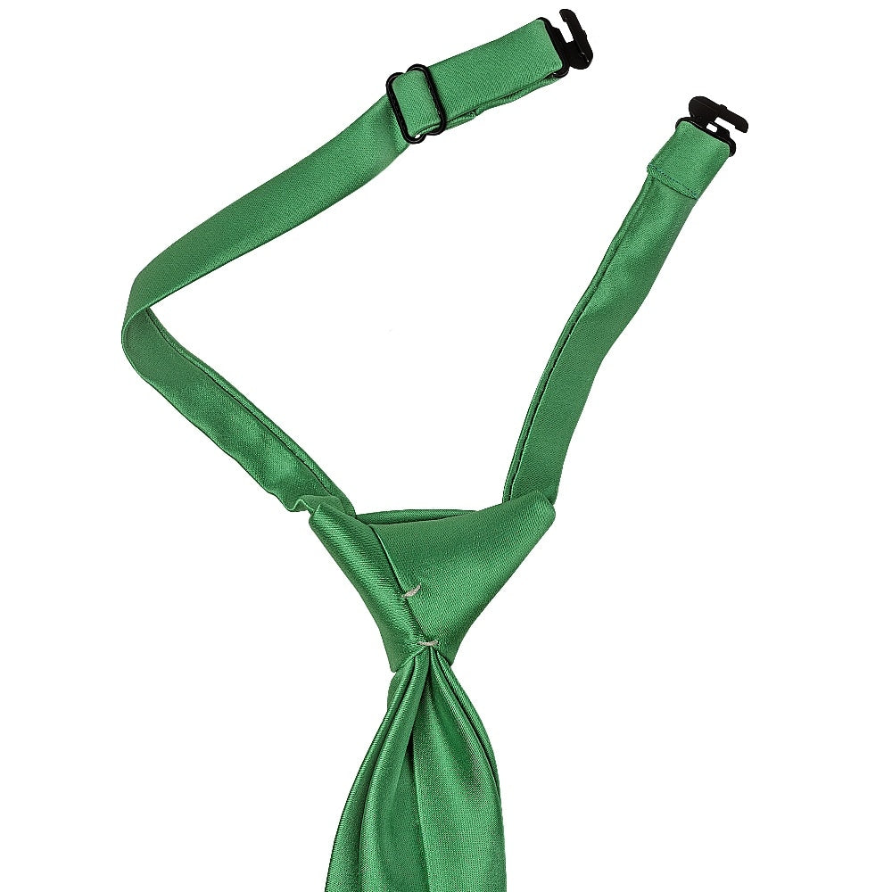 Pre Tied Emerald Green Satin Boys Tie And Pocket Square Set Age 4 7 4