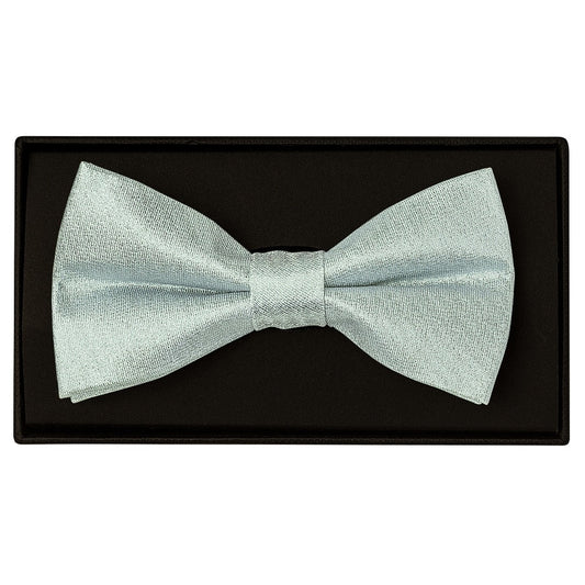 Plain Duck Egg Silk Mens Bow Tie And Pocket Square Set 2