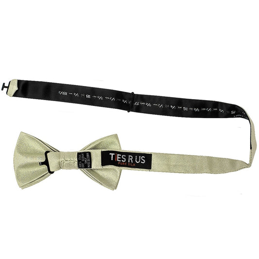 Plain Khaki Green Silk Mens Bow Tie 2