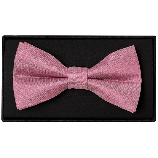 Plain Dusty Pink Silk Mens Bow Tie And Pocket Square Set 2