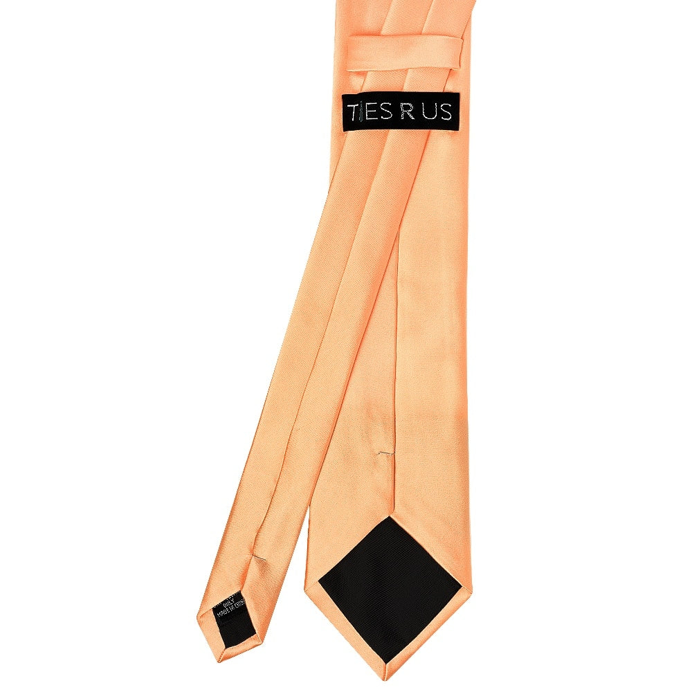 Plain Peach Satin Classic Mens Tie 4