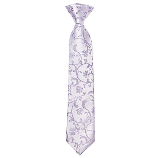 Pre Tied Lavender Floral Boys Tie And Pocket Square Set Age 4 7 2