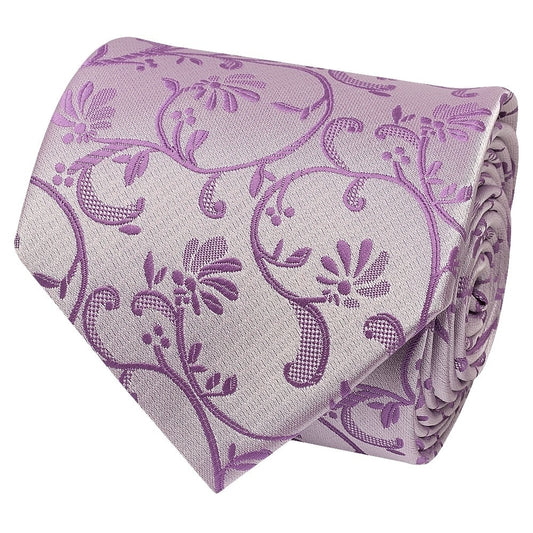 Lilac Floral Classic Mens Tie 2