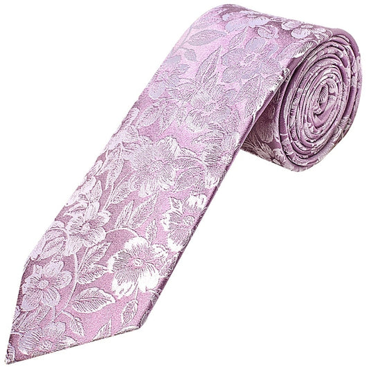 Mens Lilac Floral Silk Classic Tie And Pocket Square 2