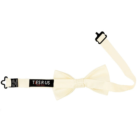 Pre Tied Ivory Silk Boys Bow Tie Age 8 11 2