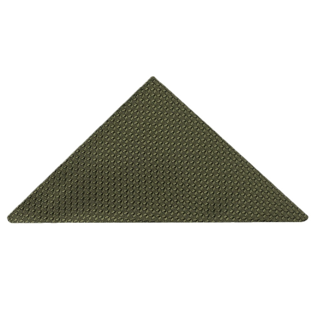 Olive Green Boys Textured Skinny Tie And Pocket Square Set 5