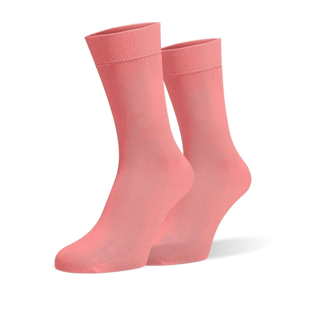 Coral Pink Cotton Socks 1