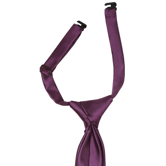 Pre Tied Plum Satin Boys Tie Age 4 7 2