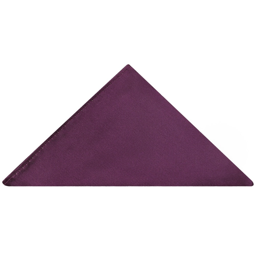 Plain Plum Satin Classic Mens Tie And Pocket Square Set 6