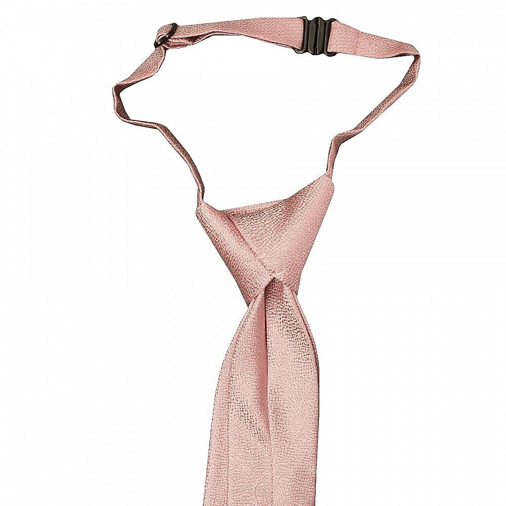 End Of Season Stock Pre Tied Rose Gold Textured Silk Boys Tie Age 4 7 2