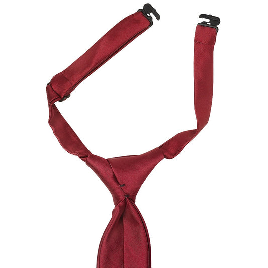 Pre Tied Maroon Satin Boys Tie Age 4 7 2
