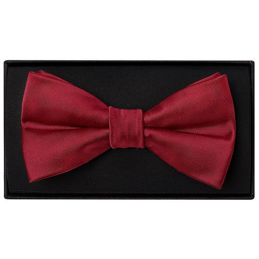 Plain Maroon Handmade Mens Bow Tie And Pocket Square Set 2