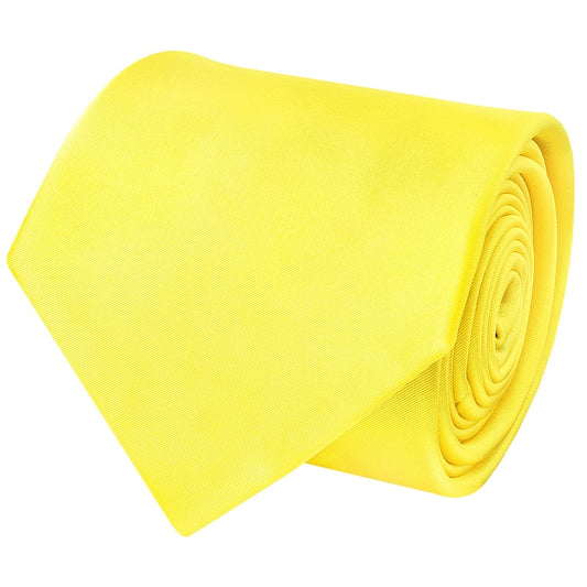 Pastel Yellow Satin Classic Mens Tie