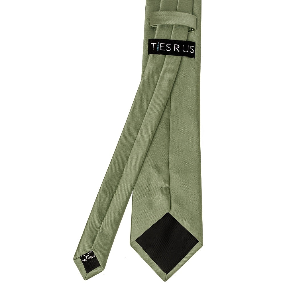 Plain Olive Green Satin Classic Mens Tie 4