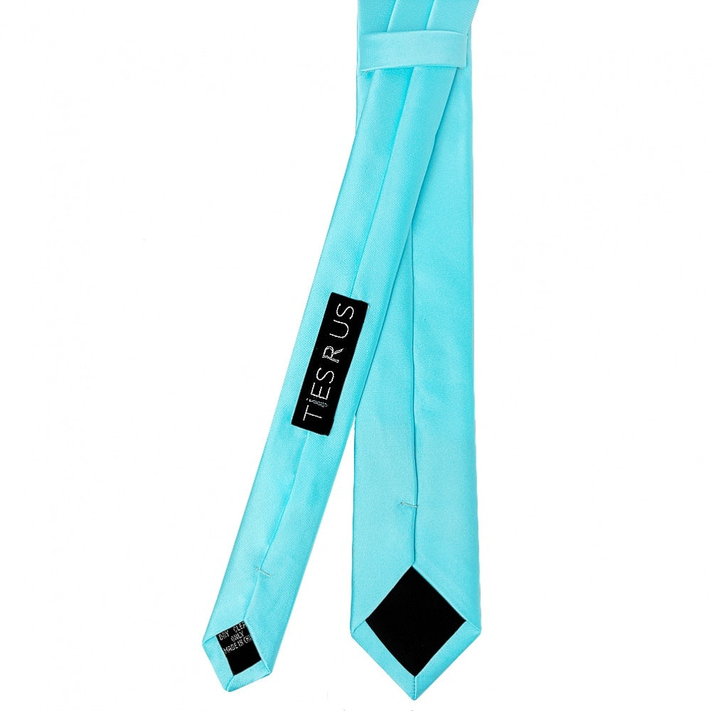 Tiffany Blue Satin Skinny Boys Tie 3