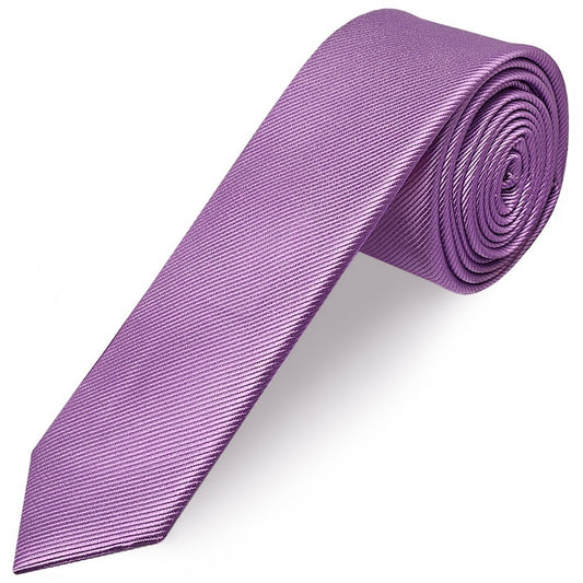 Lilac Silk Twill Skinny Mens Tie And Pocket Square Set 2