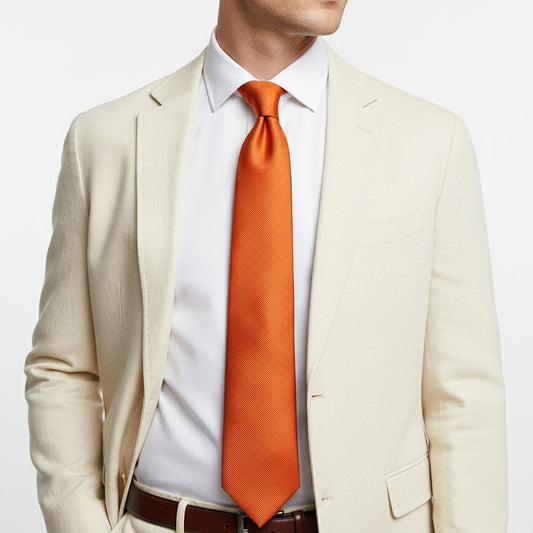 Orange Silk Twill Classic Mens Tie 2