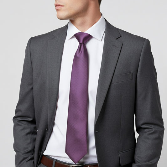 Mauve Twill Classic Silk Mens Tie 2