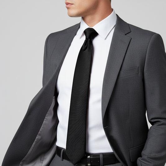 Black Silk Twill Silk Classic Mens Tie 2