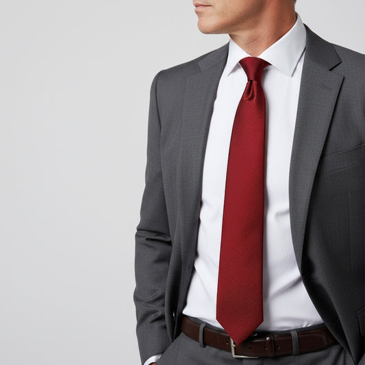 Red Silk Twill Classic Mens Tie 2