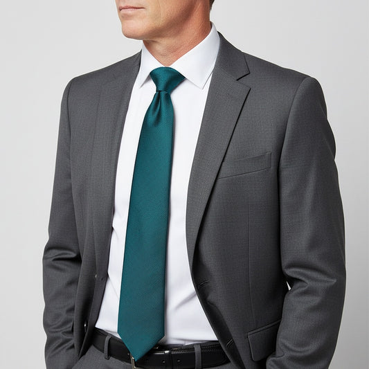 Teal Silk Twill Silk Classic Mens Tie 2