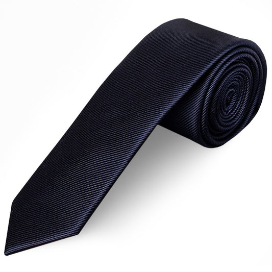 Navy Silk Twill Skinny Mens Tie And Pocket Square Set 2