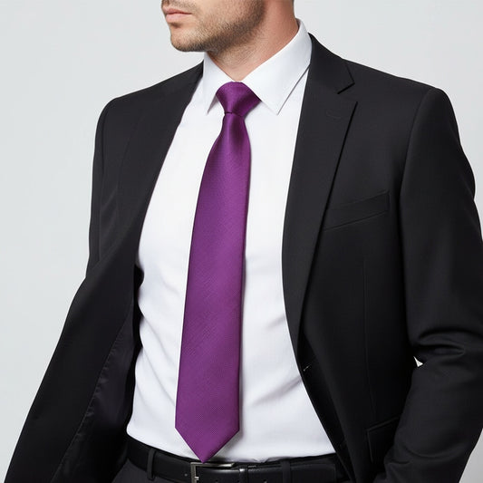 Cadbury Purple Silk Twill Classic Mens Tie 2