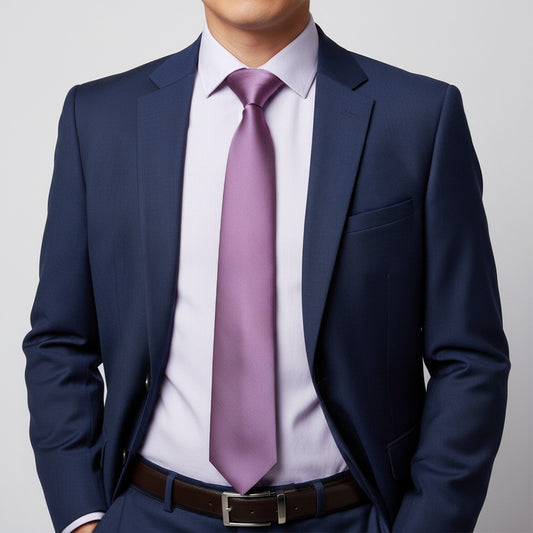 Plain Light Mauve Satin Classic Mens Tie 2