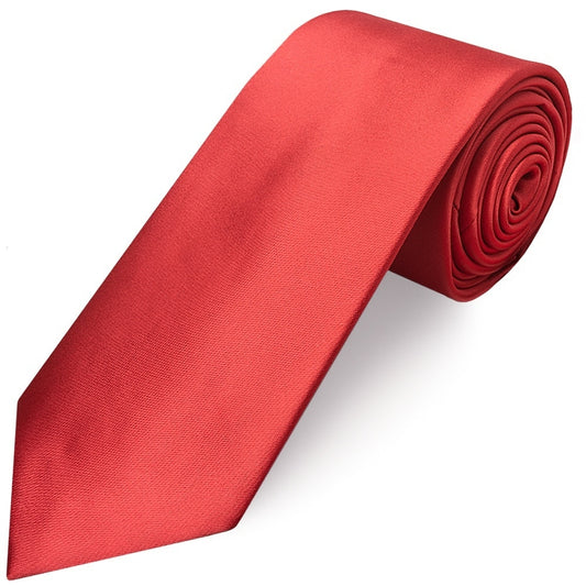 Fiesta Red Satin Classic Mens Tie And Pocket Square Set 2