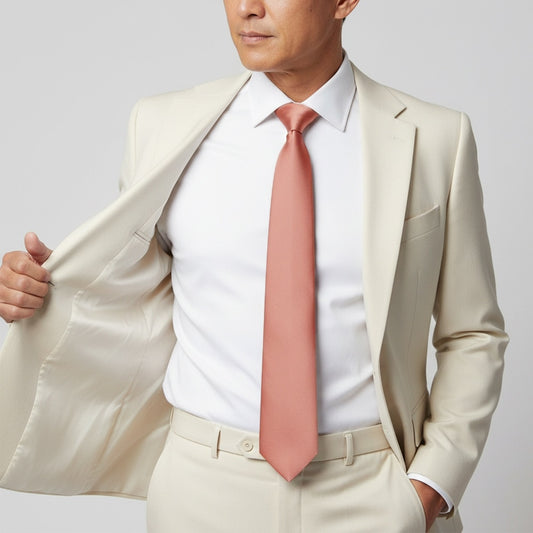 Rose Quartz Satin Classic Mens Tie 2