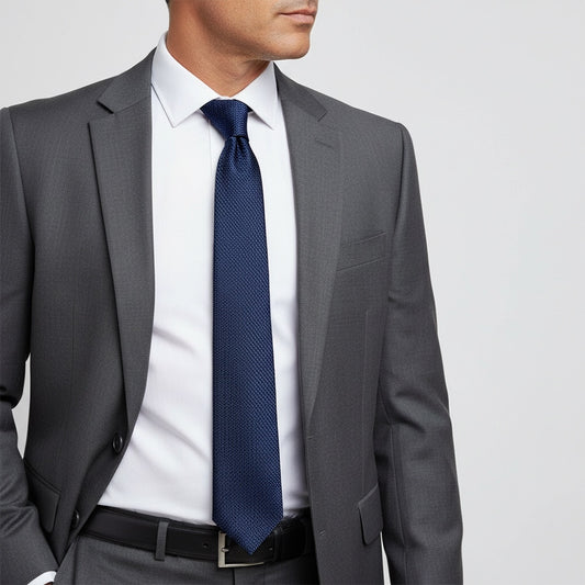 French Navy Textured Classic Tie 2